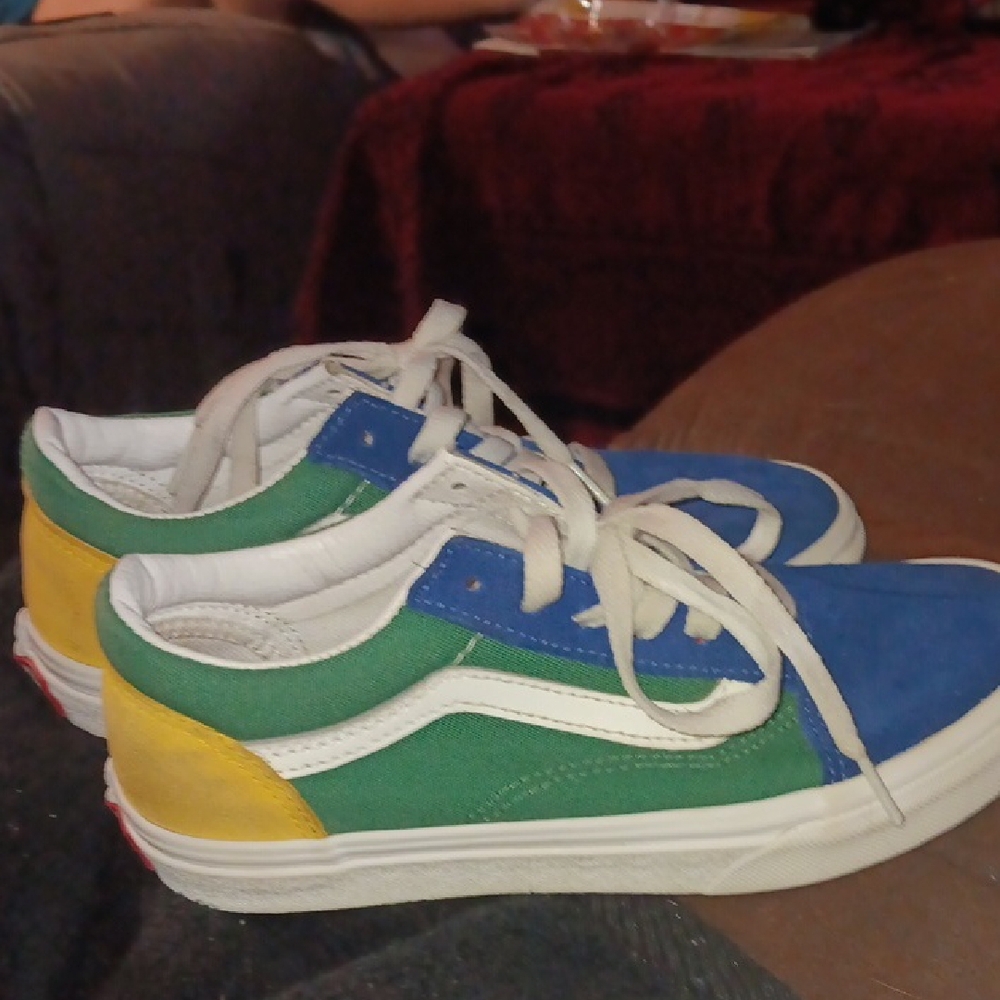 Vans Blue and Green Sneakers Casual Canvas Low-Top